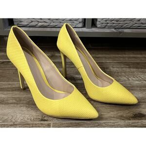 Gianni Bini Yellow Pointed Toe Stiletto Heels Women's Size 8M Textured